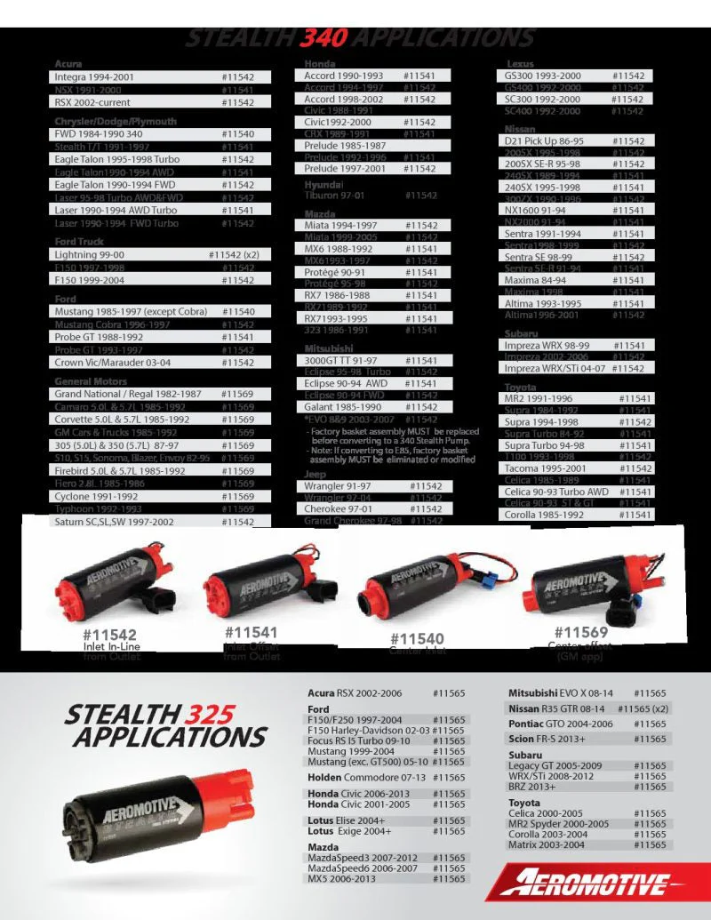 Aeromotive 325 Series Stealth In-Tank Fuel Pump - E85 Compatible - Compact 38mm Body - Image 10