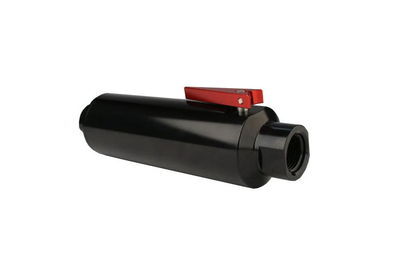 Aeromotive In-Line AN-12 Filter w/Shutoff Valve 100 Micron SS Element - Black Anodize Finish - Image 10