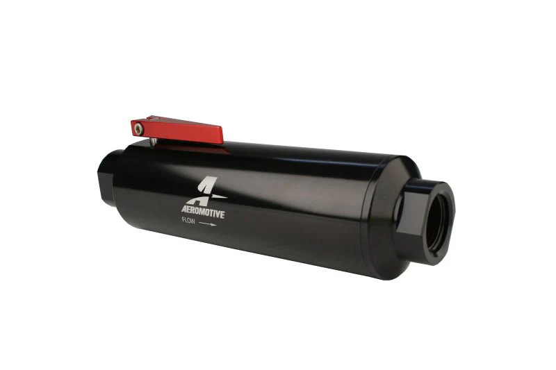 Aeromotive In-Line AN-12 Filter w/Shutoff Valve 100 Micron SS Element - Black Anodize Finish - Image 13