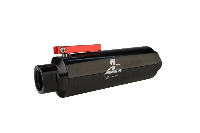 Aeromotive In-Line AN-12 Filter w/Shutoff Valve 100 Micron SS Element - Black Anodize Finish - Image 18