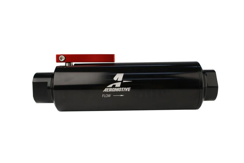 Aeromotive In-Line AN-12 Filter w/Shutoff Valve 100 Micron SS Element - Black Anodize Finish - Image 4