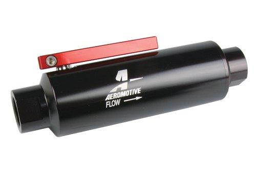 Aeromotive In-Line AN-12 Filter w/Shutoff Valve 100 Micron SS Element - Black Anodize Finish - Image 6