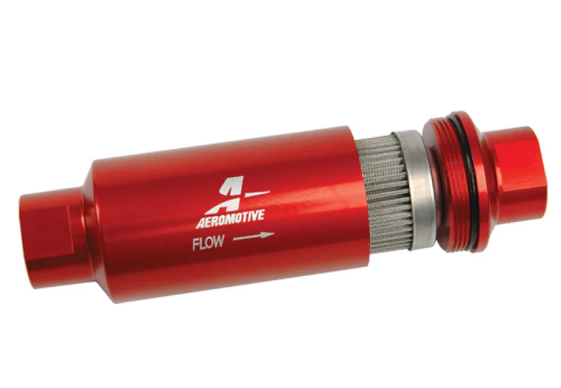 Aeromotive In-Line Filter - AN-10 size - 40 Micron SS Element - Red Anodize Finish - Image 8