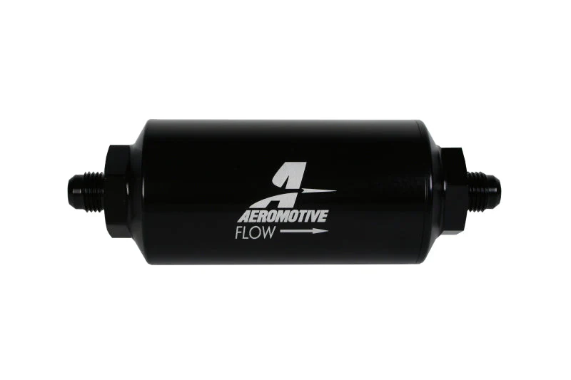 Aeromotive In-Line Filter - (AN-6 Male) 10 Micron Fabric Element Bright Dip Black Finish - Image 4
