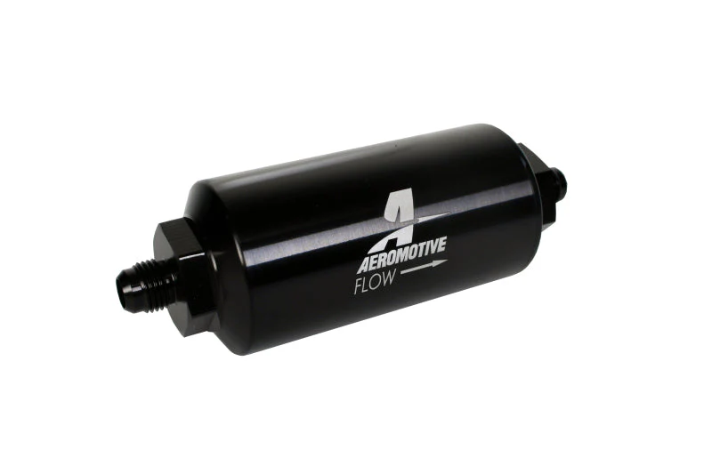 Aeromotive In-Line Filter - (AN-6 Male) 10 Micron Microglass Element Bright Dip Black Finish - Image 3