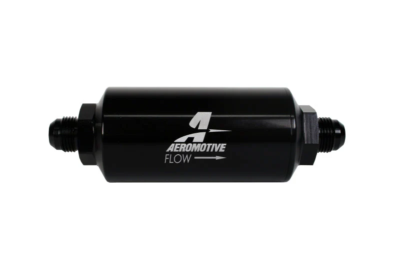 Aeromotive In-Line Filter - (AN -8 Male) 10 Micron Fabric Element Bright Dip Black Finish - Image 2