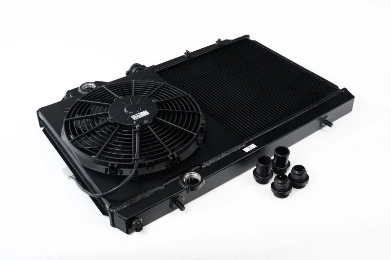 CSF 01-07 Mitsubishi Evo 7/8/9 Full-Slim Radiator w/12in Fan &amp; Shroud/-16AN - Black - Image 2