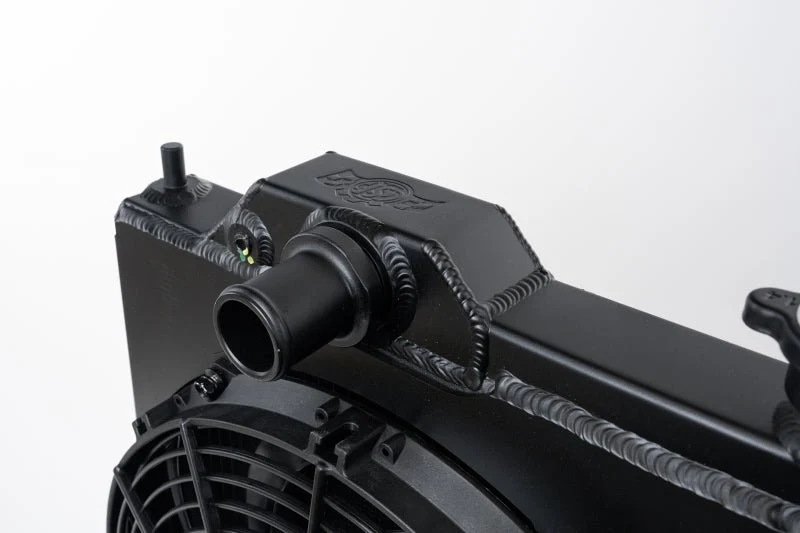 CSF 01-07 Mitsubishi Evo 7/8/9 Full-Slim Radiator w/12in Fan &amp; Shroud/-16AN - Black - Image 3