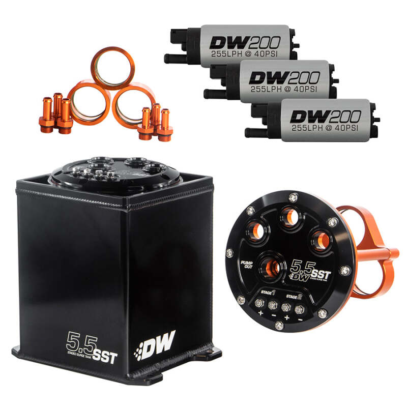 DeatschWerks 5.5L Modular Surge Tank Includes 3 DW200 Fuel Pumps - Image 2