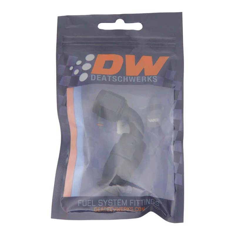 DeatschWerks 6AN Female Swivel 90-Degree Hose End PTFE (Incl 1 Olive Insert) - Anodized Matte Black - Image 2