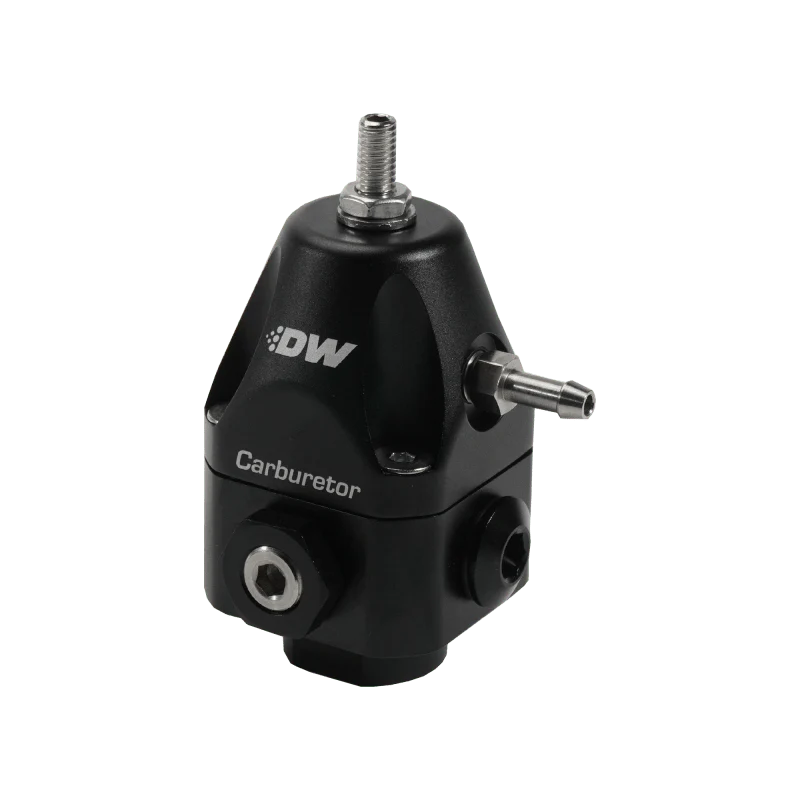 DeatschWerks Compact Carburetor Adjustable Fuel Regulator 6AN x4 Inlets - 6AN Return - Black
