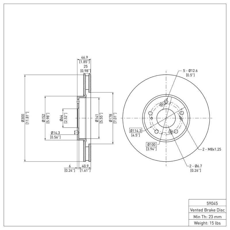 DFC 06-15 Honda Civic Front Brake Rotor - Image 2