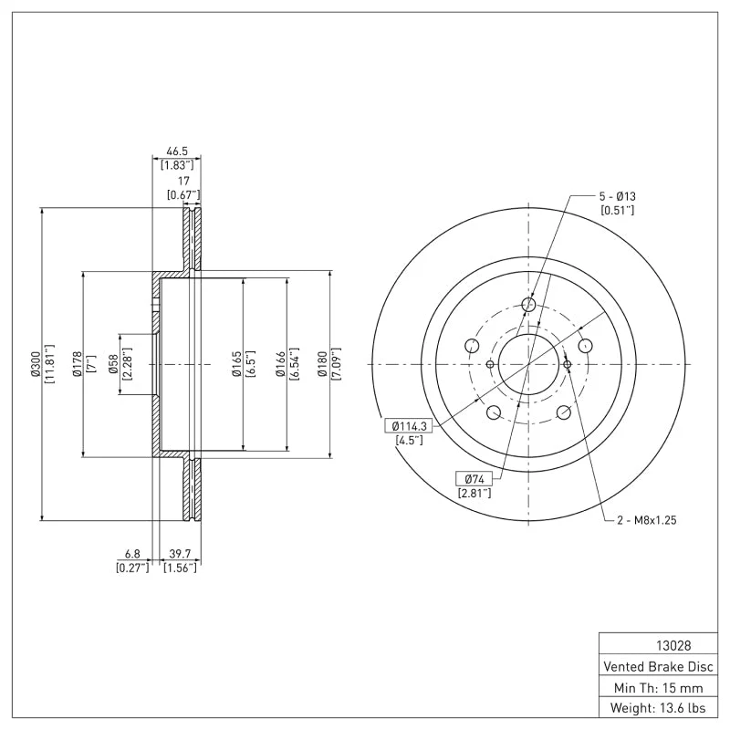 DFC 15-25 Subaru Legacy Rear Brake Rotor - Image 4