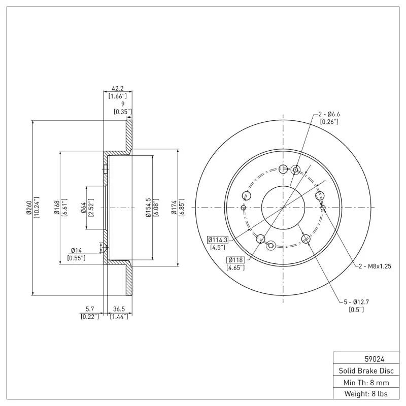 DFC 06-15 Honda Civic Rear Brake Rotor - Image 2