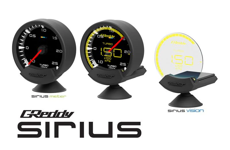GReddy Sirius Vision Display (Turbo / Press / Temp / Voltage) 68mm Clear Thin-Film EL Display Gauge - Image 3