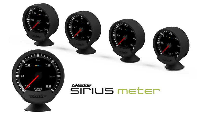 GReddy Sirius Vision Display (Turbo / Press / Temp / Voltage) 68mm Clear Thin-Film EL Display Gauge - Image 5