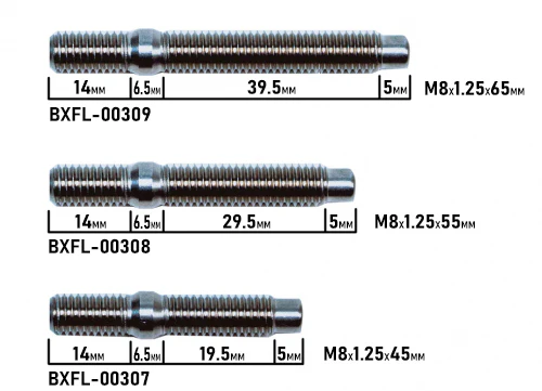 BLOX Racing Stainless Steel Intake/Exhaust Manifold Studs - M8x1.25 55mm Singles, 7-10 Piece Kits - Image 3