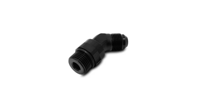 Vibrant -10AN Male to Male -10AN Straight Cut 45 Degree Adapter Fitting - Anodized Black - Image 2