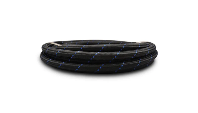Vibrant -12 AN Two-Tone Black/Blue Nylon Braided Flex Hose (10 foot roll) - Image 3