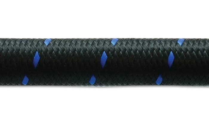 Vibrant -12 AN Two-Tone Black/Blue Nylon Braided Flex Hose (20 foot roll) - Image 5