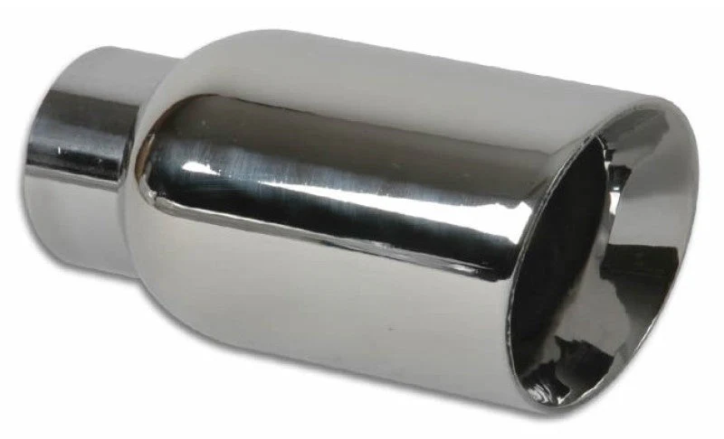 Vibrant 2.5in ID Single 4in OD Round SS Exhaust Tip (Double Wall Angle Cut) - Image 3
