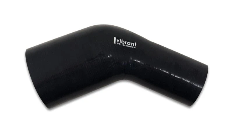 Vibrant 3.50in ID x 3.25in ID Gloss Black Silicone 45 Degree Transition Elbow - Image 2