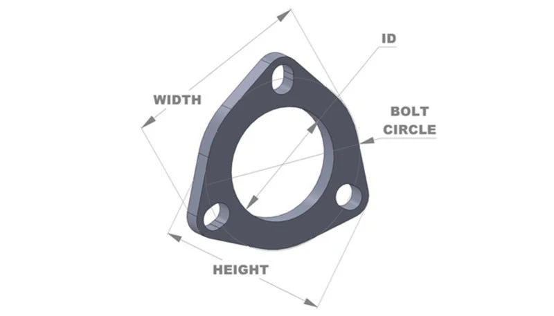 Vibrant 3-Bolt T304 SS Exhaust Flanges (2.5in I.D.) - 5 Flange Bulk Pack - Image 5