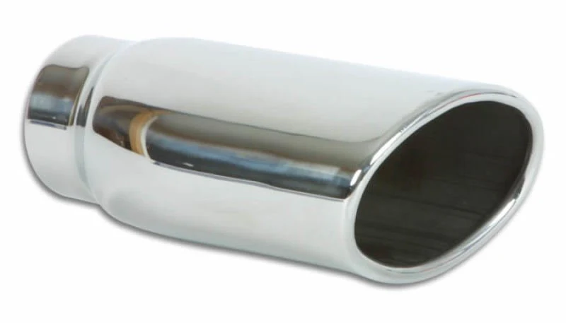 Vibrant 4.5in x 3in Oval SS Exhaust Tip (Single Wall Angle Cut Rolled Edge) - Image 2