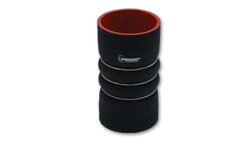 Vibrant 4 Ply Aramid Hump Hose w/3 SS Rings 4.5in ID x 6in Length - Black - Image 2