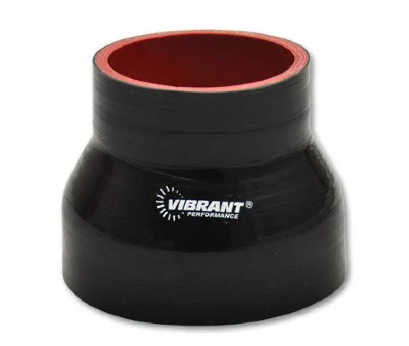 Vibrant 4 Ply Reducer Couper 4.0in ID x 3.50in ID x 4.50in Long - Black - Image 2