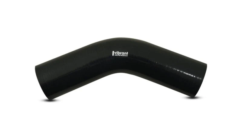 Vibrant 4 Ply Reinforced Silicone Elbow Connector - 1.25in ID x 8in Leg 45 Deg Elbow (BLACK) - Image 3