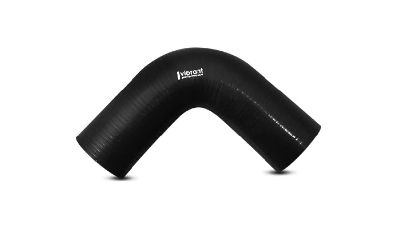 Vibrant 4 Ply Reinforced Silicone Elbow Connector - 5in ID x 4in Leg 90 Deg Elbow (BLACK) - Image 2