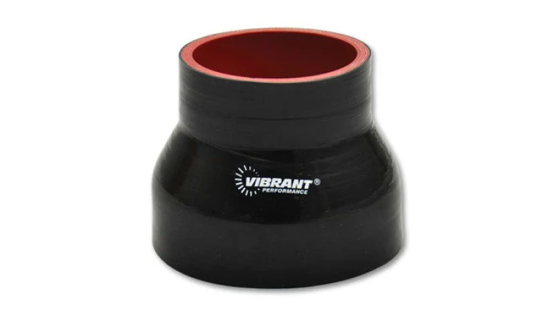 Vibrant 4 Ply Reinforced Silicone Transition Connector - 2.5in I.D. x 2.75in I.D. x 3in long (BLACK) - Image 2