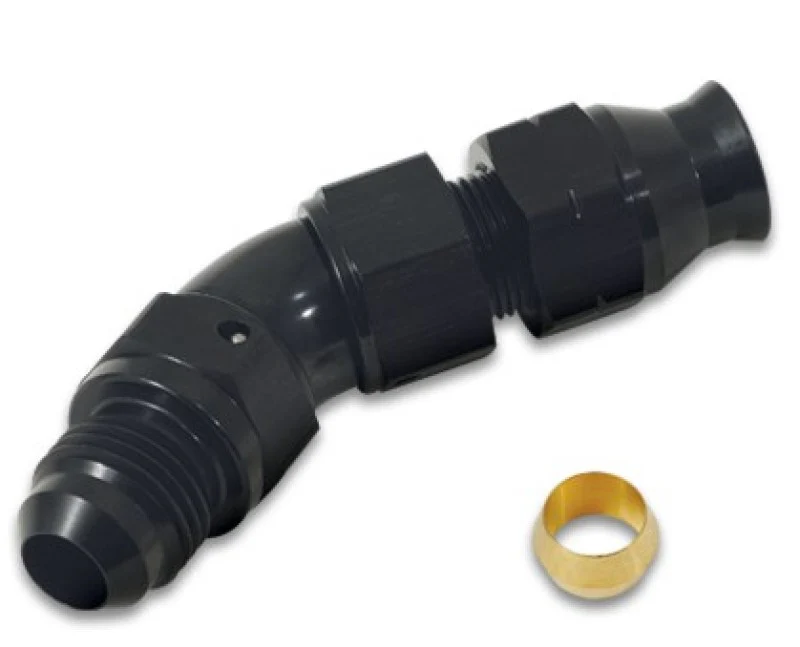Vibrant 45 Degree 3/8in Tube to Male -6AN Flare Adapter w/ Olive Inserts - Image 3
