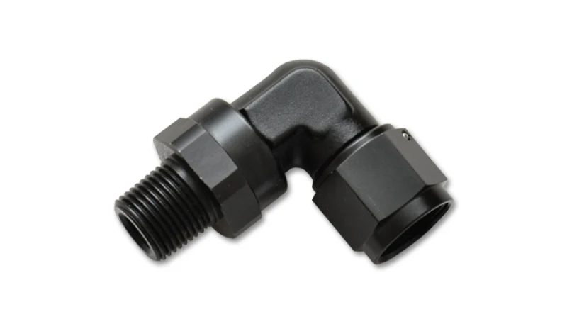 Vibrant -4AN to 1/4in NPT Female Swivel 90 Degree Adapter Fitting - Image 4