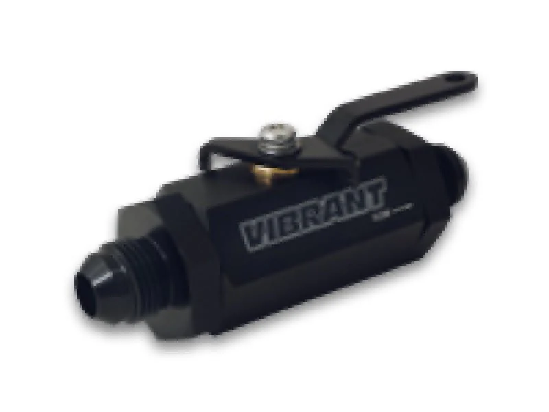 Vibrant -4AN to -4AN Male Shut Off Valve - Black - Image 2