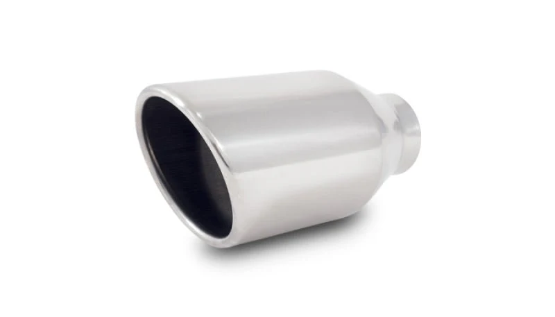 Vibrant 4in Round SS Exhaust Tip (Double Wall Resonated Angle Cut Rolled Edge) - Image 4