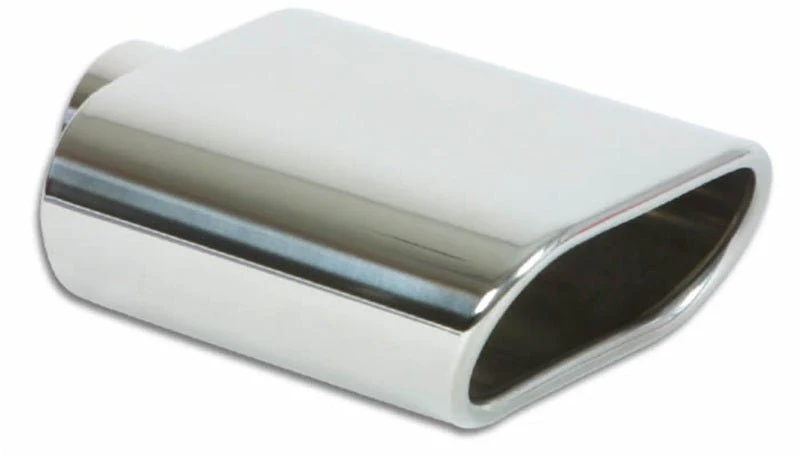 Vibrant 5.5in x 3in Oval SS Exhaust Tip (Single Wall Angle Cut Rolled Edge) - Image 2
