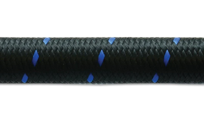 Vibrant -6 AN Two-Tone Black/Blue Nylon Braided Flex Hose (20 foot roll) - Image 2