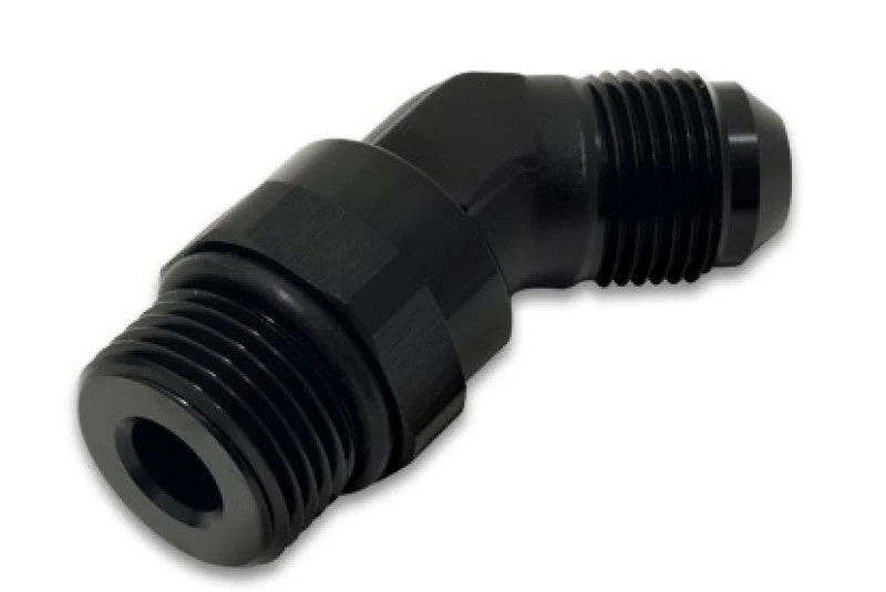 Vibrant -6AN Male Flare to Male -8AN ORB Swivel 45 Degree Adapter Fitting - Anodized Black - Image 2