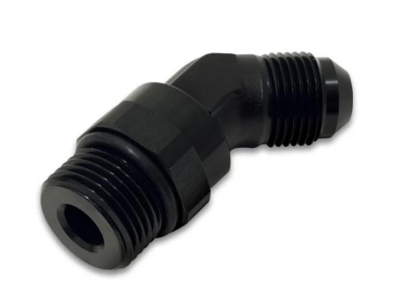Vibrant -8AN Male to Male -8AN Straight Cut 45 Degree Adapter Fitting - Anodized Black - Image 3