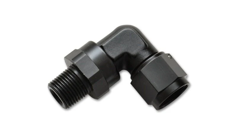 Vibrant -8AN to 1/4in NPT Female Swivel 90 Degree Adapter Fitting - Image 3
