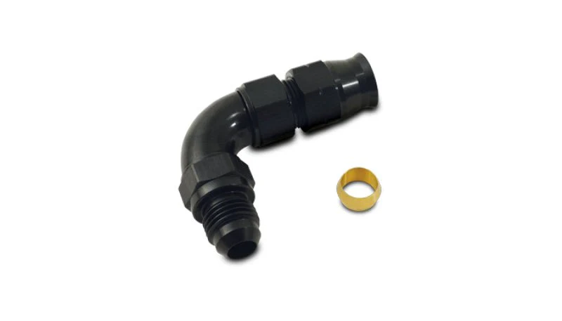 Vibrant 90 Degree 1/2in Tube to Male -8AN Flare Adapter w/ Olive Inserts - Image 2
