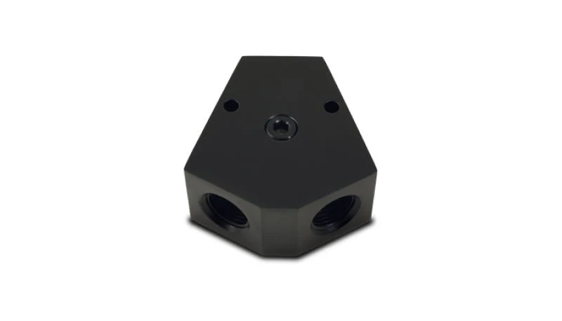 Vibrant Billet Aluminum Y-Block Fitting with 1/8in NPT Port - 3/8in NPT x 3/8in NPT x 3/8in NPT - Image 3