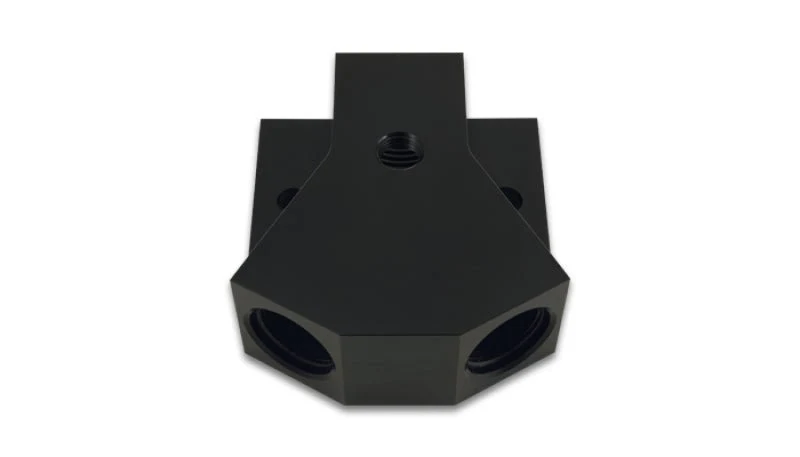 Vibrant Billet Aluminum Y-Block Fitting with 1/8in NPT Port -8AN x Dual -8AN ORB