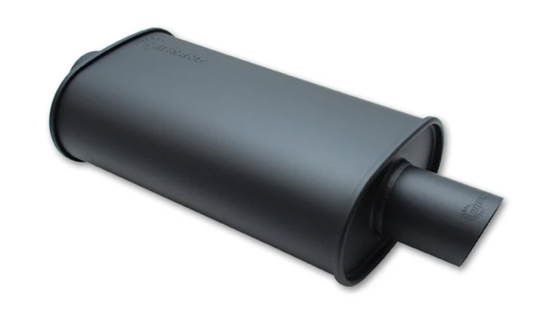 Vibrant StreetPower FLAT BLACK Oval Muffler with Single 3in Outlet - 2.25in inlet I.D. - Image 3