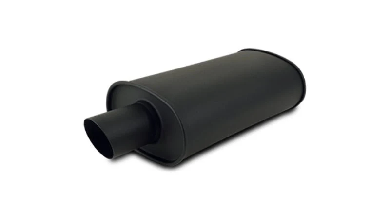 Vibrant StreetPower FLAT BLACK Oval Muffler with Single 3in Outlet - 2.5in inlet I.D. - Image 2
